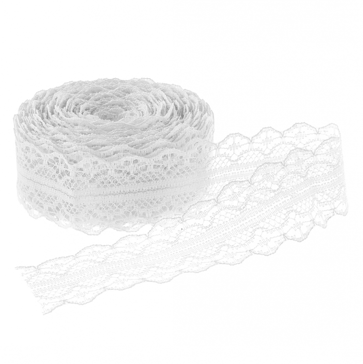 Лента декоративная,Тонкое Кружево, Белый