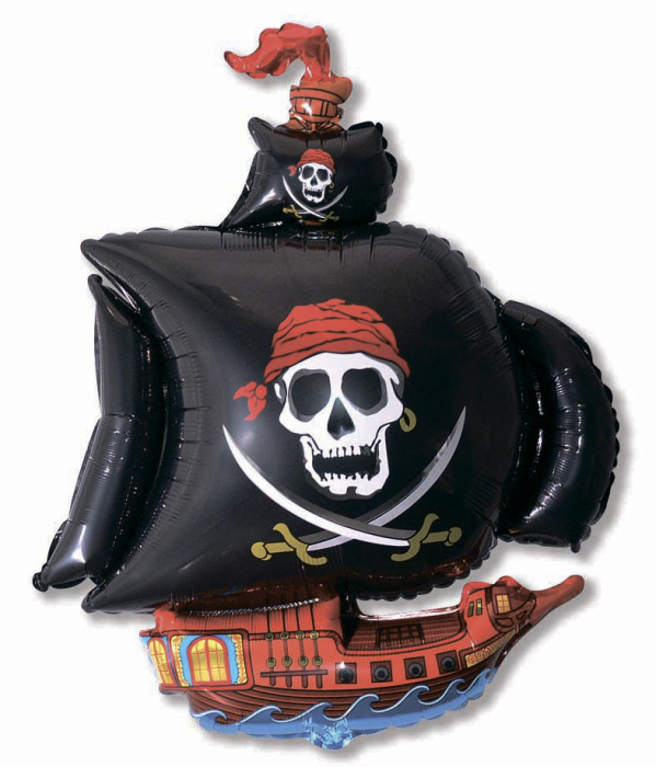 Шар Фигура, Пиратский корабль, Черный / Pirate Ship (в упаковке)