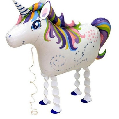 Шар Ходячая фигура, Единорог, Белый