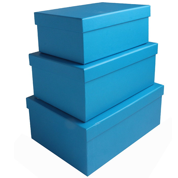 Набор коробок 3 в 1 “Однотонный” Голубой / прямоугольник