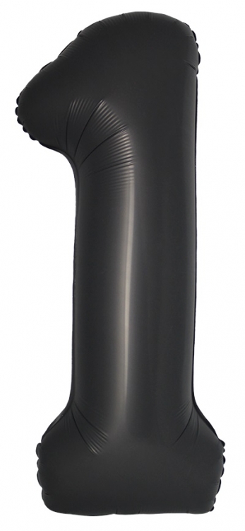 Шар Цифра "1" Slim Черный, Сатин / Satin Black (в упаковке) 