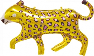 Шар Фигура Леопард, Золотой (в упаковке)