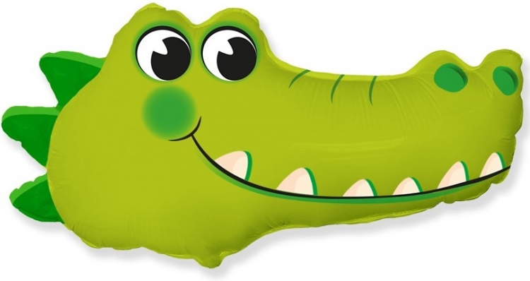 Шар Фигура Голова, Милый Крокодил (в упаковке) 